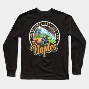 Naples New York Canandaigua Lake with Pie and Grapes Long Sleeve T-Shirt